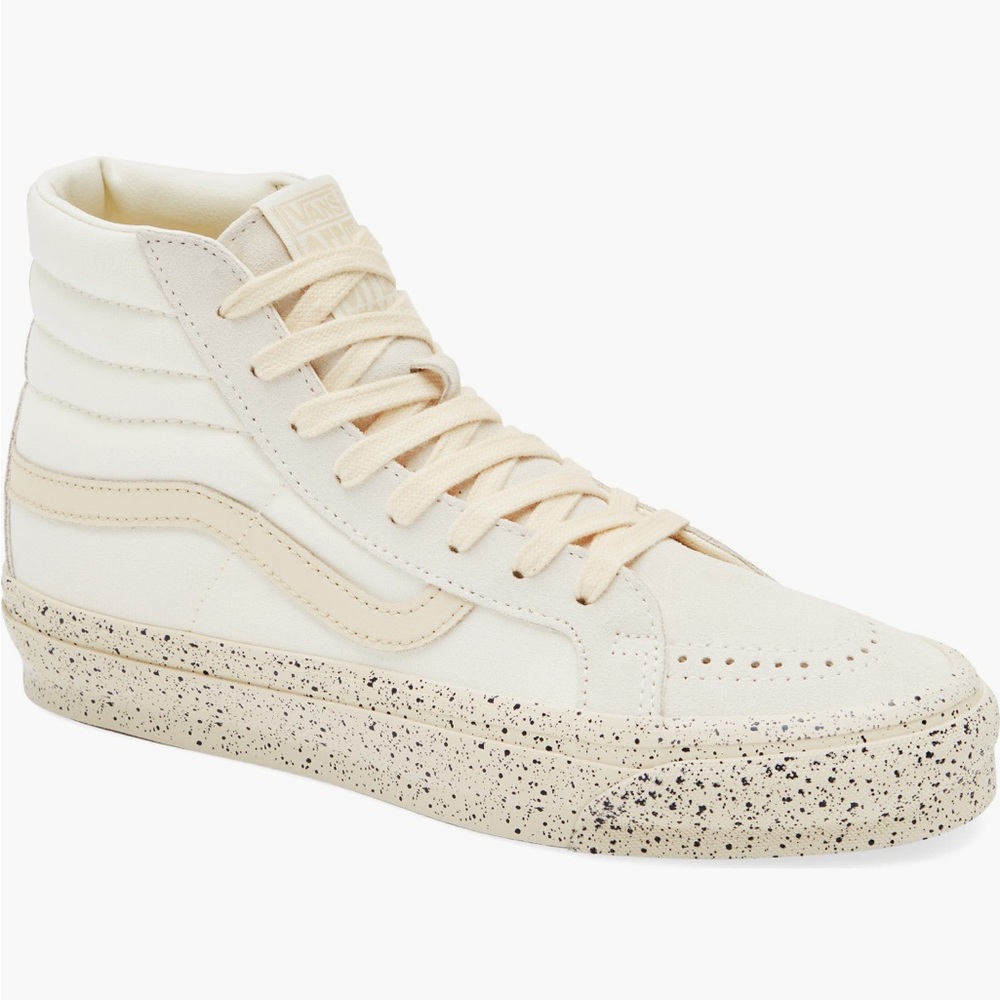 NWT & NIB VANS Mte Sk8-Hi Reissue 38 Speckle Vintage White/Mul. Women’s Size 8.